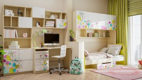 Детская комната Флёр (Белый/корпус Клен) в Саратове - saratov.katalogmebeli.com | фото