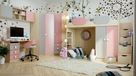 Детская комната Грэйси (Розовый/Серый/корпус Клен) в Саратове - saratov.katalogmebeli.com | фото