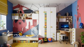 Детская комната Клаксон без машинок (Белый/корпус Клен) в Саратове - saratov.katalogmebeli.com | фото