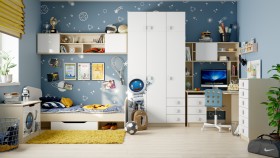 Детская комната Санни (Белый/корпус Клен) в Саратове - saratov.katalogmebeli.com | фото