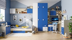 Детская комната Скай (Синий/Белый/корпус Клен) в Саратове - saratov.katalogmebeli.com | фото