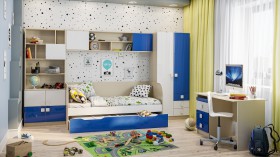 Детская комната Скай Люкс (Синий/Белый/корпус Клен) в Саратове - saratov.katalogmebeli.com | фото