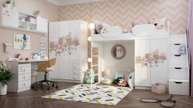 Детская комната Совушки (Белый/корпус Выбеленное дерево) в Саратове - saratov.katalogmebeli.com | фото