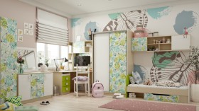 Детская комната Твит (Белый/Зеленый/корпус Клен) в Саратове - saratov.katalogmebeli.com | фото