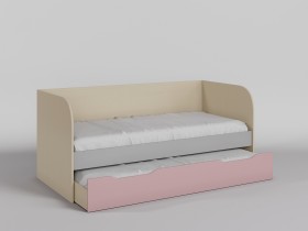 Диван-кровать Грэйси (Розовый/Серый/корпус Клен) в Саратове - saratov.katalogmebeli.com | фото