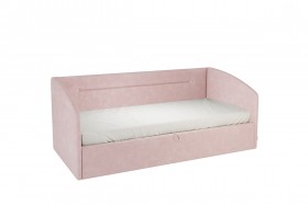 Кровать 0.9 Альба Софа (Нежно-розовый велюр) в Саратове - saratov.katalogmebeli.com | фото