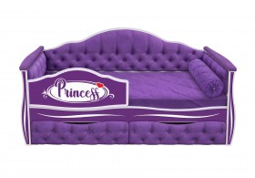 Кровать 160 серии Иллюзия 2 ящика 32 Фиолетовый (мягкие боковые накладки/подушка валик) в Саратове - saratov.katalogmebeli.com | фото