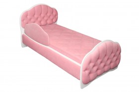 Кровать 170 Гармония 36 Светло-розовый (мягкий бортик) в Саратове - saratov.katalogmebeli.com | фото