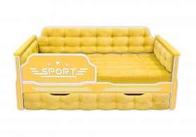 Кровать 170 серии Спорт 1 ящик 74 Жёлтый (мягкие боковые накладки) в Саратове - saratov.katalogmebeli.com | фото