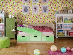 Кровать Бабочки 1,6м (Салатовый металлик) в Саратове - saratov.katalogmebeli.com | фото