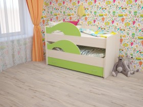 Кровать детская Радуга 1600 Млечный дуб/Салатовый в Саратове - saratov.katalogmebeli.com | фото