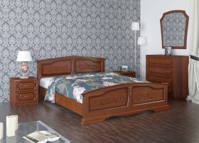 Кровать Елена из массива сосны 1200*2000 Орех в Саратове - saratov.katalogmebeli.com | фото