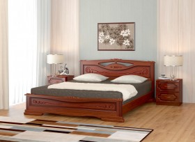 Кровать Карина-7 из массива сосны 1400*2000 Орех в Саратове - saratov.katalogmebeli.com | фото
