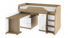 Кровать комбинированная «Оксфорд» (Ривьера/Белый с рисунком) в Саратове - saratov.katalogmebeli.com | фото 3