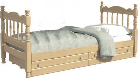 Кровать одинарная Аленка из массива сосны 800*1890 Сосна в Саратове - saratov.katalogmebeli.com | фото 1