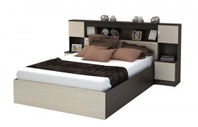 Кровать с прикроватным блоком КР 552 Спальня Basya (венге/белфорт) в Саратове - saratov.katalogmebeli.com | фото