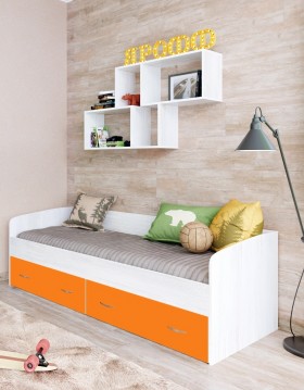 Кровать с выкатными ящиками Винтерберг/Оранжевый в Саратове - saratov.katalogmebeli.com | фото