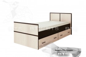 Кровать Сакура с настилом и ящиками 0,9 (Венге/Лоредо) в Саратове - saratov.katalogmebeli.com | фото