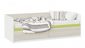Кровать «Сканди» с 2 ящиками Дуб Гарден/Белый/Зеленый в Саратове - saratov.katalogmebeli.com | фото