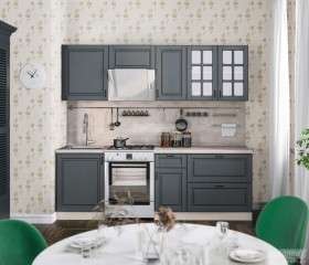 Кухня Регина 24 2,4 м (Серый матовый/Белый) в Саратове - saratov.katalogmebeli.com | фото