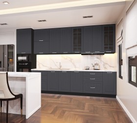 Кухонный гарнитур 1,8м Луксор высокие модули (Клен серый/корпус венге) в Саратове - saratov.katalogmebeli.com | фото