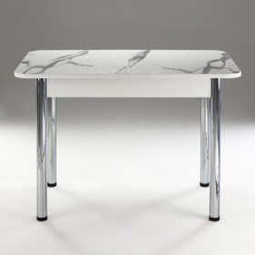 Кухонный стол 1100*700/400 ф 2 Пластик, мрамор белый в Саратове - saratov.katalogmebeli.com | фото