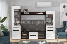 Мебель для гостиной МГС 6 (Исполнение 1/Венге/Белый глянец) в Саратове - saratov.katalogmebeli.com | фото