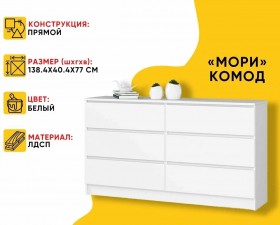 МС Мори Комод МК 1380.6 (МП/3) Белый в Саратове - saratov.katalogmebeli.com | фото 20