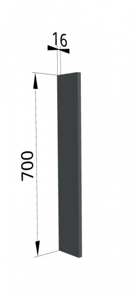 Панель торцевая ПТ 400 Квадро (для шкафа торцевого верхнего) Железо в Саратове - saratov.katalogmebeli.com | фото