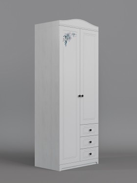 Шкаф 2-х створчатый с ящиками Бэлла (Выбеленное дерево/Белый) в Саратове - saratov.katalogmebeli.com | фото