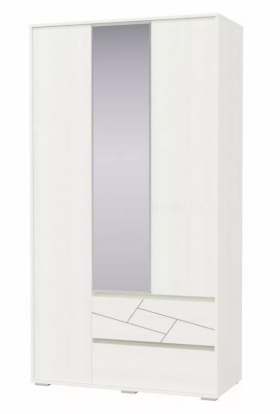 Шкаф 3-х дверный с ящиками Аделина 1200 Рамух белый в Саратове - saratov.katalogmebeli.com | фото