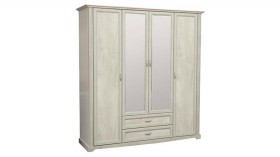 Шкаф для одежды "Сохо" (бетон пайн белый/2 ящика/зеркало) в Саратове - saratov.katalogmebeli.com | фото
