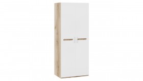 Шкаф для одежды с 2-мя дверями «Фьюжн» Дуб Делано/Белый глянец в Саратове - saratov.katalogmebeli.com | фото