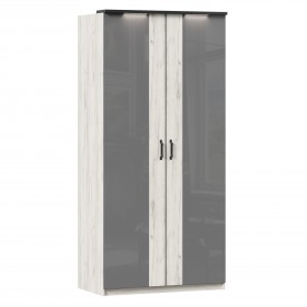 Техно ЛД 678.130.000.007 Шкаф 2-хстворчатый с комбинированными дверями (Дуб Крафт белый/Серый шифер) в Саратове - saratov.katalogmebeli.com | фото