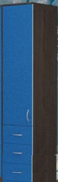 Шкаф-пенал №2 (закрытый) Бодего темный/Голубой в Саратове - saratov.katalogmebeli.com | фото