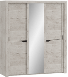Шкаф трехдверный Соренто с раздвижными дверями Дуб бонифаций/Кофе структурный матовый в Саратове - saratov.katalogmebeli.com | фото 1