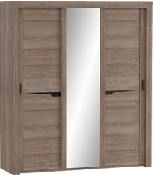Шкаф трехдверный Соренто с раздвижными дверями Дуб стирлинг/Кофе структурный матовый в Саратове - saratov.katalogmebeli.com | фото 1