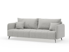 Валериан диван трёхместный прямой Светло-серый, ткань RICO FLEX 108 в Саратове - saratov.katalogmebeli.com | фото