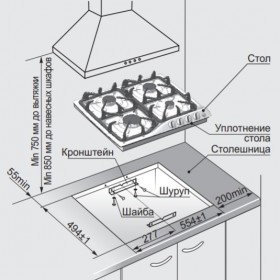 Вырез под варочную поверхность (без подключения) в Саратове - saratov.katalogmebeli.com | фото